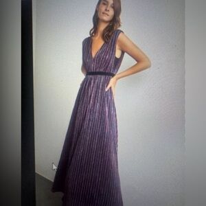 NWT BCGB Maxazria Metalix Maxi Dress Gown Small